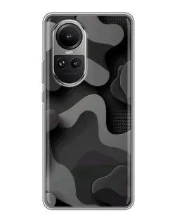 Чехол для OPPO Reno 10 с картинкой «Темный абстрактный камуфляж»