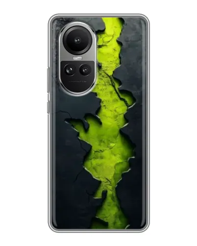 Чехол для OPPO Reno 10 с картинкой «Салатовый разлом скалы» Чехол для OPPO Reno 10 с картинкой «Салатовый разлом скалы»