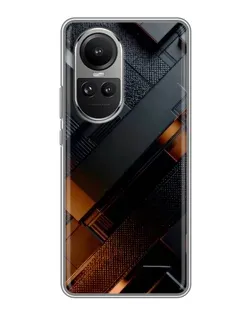 Чехол для OPPO Reno 10 с картинкой «Черные геометрические блоки»