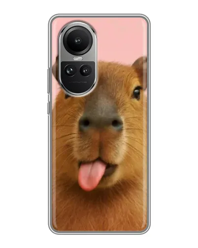 Чехол для OPPO Reno 10 с картинкой «Капибара с языком» Чехол для OPPO Reno 10 с картинкой «Капибара с языком»