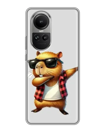 Чехол для OPPO Reno 10 с картинкой «Капибара рэпер даб» Чехол для OPPO Reno 10 с картинкой «Капибара рэпер даб»