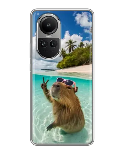 Чехол для OPPO Reno 10 с картинкой «Капибара на море» Чехол для OPPO Reno 10 с картинкой «Капибара на море»