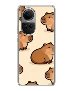 Чехол для OPPO Reno 10 с картинкой «Паттерн милых капибар»