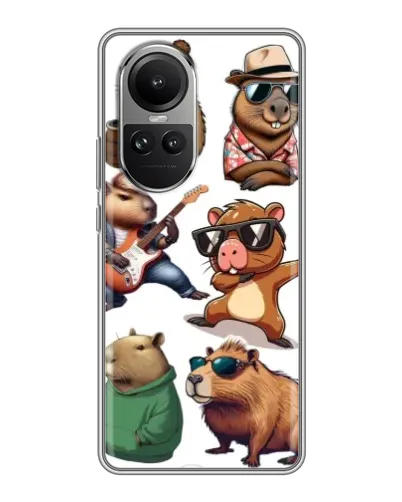 Чехол для OPPO Reno 10 с картинкой «Крутые капибары музыканты» Чехол для OPPO Reno 10 с картинкой «Крутые капибары музыканты»