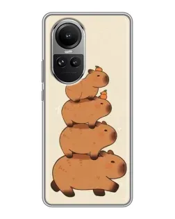 Чехол для OPPO Reno 10 с картинкой «Башня из капибар»