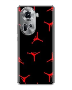 Чехол для OPPO Reno 11 5G с картинкой «Jordan Red Pattern»