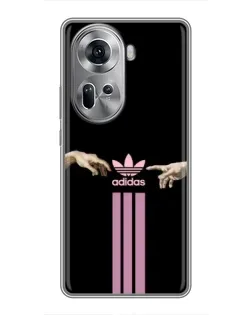 Чехол для OPPO Reno 11 5G с картинкой «Adidas Hands» Чехол для OPPO Reno 11 5G с картинкой «Adidas Hands»