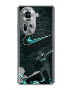 Чехол для OPPO Reno 11 5G с картинкой «Спортивный арт Nike»