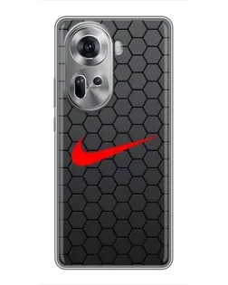 Чехол для OPPO Reno 11 5G с картинкой «Nike — карбоновая сетка»