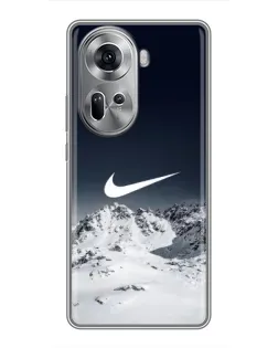 Чехол для OPPO Reno 11 5G с картинкой «Nike — зимние горы»