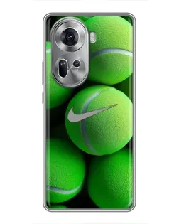 Чехол для OPPO Reno 11 5G с картинкой «Теннисные мячи Найк»