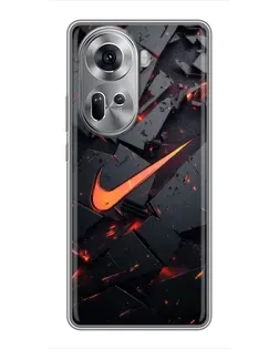 Чехол для OPPO Reno 11 5G с картинкой «Nike — эффект разломов»