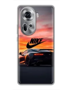 Чехол для OPPO Reno 11 5G с картинкой «Nike и суперкар»