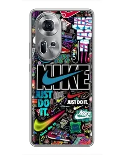Чехол для OPPO Reno 11 5G с картинкой «Яркий коллаж Nike»