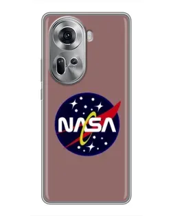 Чехол для OPPO Reno 11 5G с картинкой «NASA — ретро космос» Чехол для OPPO Reno 11 5G с картинкой «NASA — ретро космос»