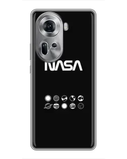 Чехол для OPPO Reno 11 5G с картинкой «NASA — технический принт» Чехол для OPPO Reno 11 5G с картинкой «NASA — технический принт»