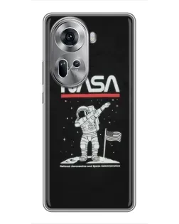 Чехол для OPPO Reno 11 5G с картинкой «NASA — шагаем по Луне» Чехол для OPPO Reno 11 5G с картинкой «NASA — шагаем по Луне»