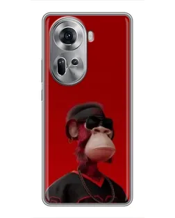 Чехол для OPPO Reno 11 5G с картинкой «Bored Ape в красном» Чехол для OPPO Reno 11 5G с картинкой «Bored Ape в красном»