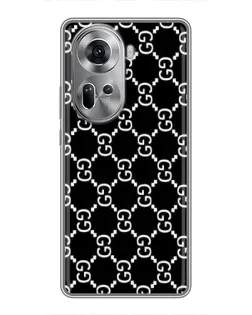 Чехол для OPPO Reno 11 5G с картинкой «Gucci — сетчатый паттерн»