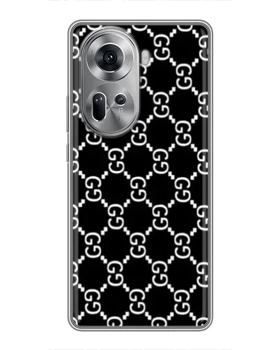 Чехол для OPPO Reno 11 5G с картинкой «Gucci — сетчатый паттерн»