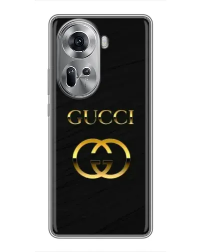 Чехол для OPPO Reno 11 5G с картинкой «Золотой логотип Gucci»