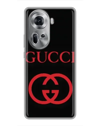 Чехол для OPPO Reno 11 5G с картинкой «Gucci — красный логотип»
