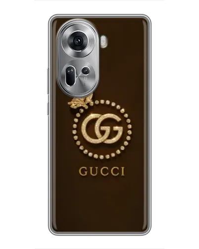 Чехол для OPPO Reno 11 5G с картинкой «Gucci — золотая бабочка»