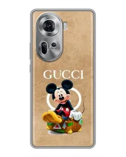 Чехол для OPPO Reno 11 5G с картинкой «Микки Маус Gucci — крафт»