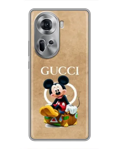 Чехол для OPPO Reno 11 5G с картинкой «Микки Маус Gucci — крафт»