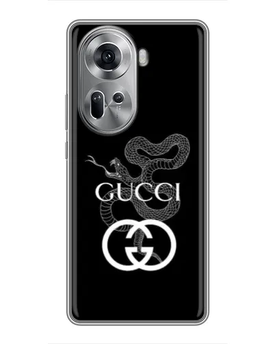 Чехол для OPPO Reno 11 5G с картинкой «Gucci — серебряная змея»