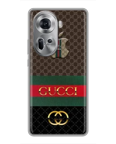 Чехол для OPPO Reno 11 5G с картинкой «Gucci — брендированный десерт»
