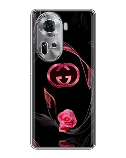Чехол для OPPO Reno 11 5G с картинкой «Gucci — неоновая роза»