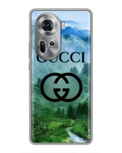 Чехол для OPPO Reno 11 5G с картинкой «Gucci — горный пейзаж»