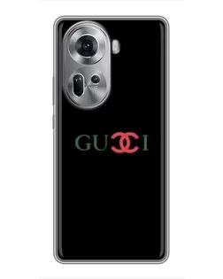 Чехол для OPPO Reno 11 5G с картинкой «Gucci — красный градиент»