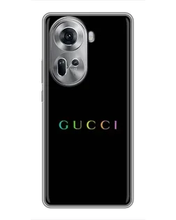 Чехол для OPPO Reno 11 5G с картинкой «Gucci — неоновый минимализм»