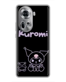 Чехол для OPPO Reno 11 5G с картинкой «Kuromi — черный минимализм» Чехол для OPPO Reno 11 5G с картинкой «Kuromi — черный минимализм»