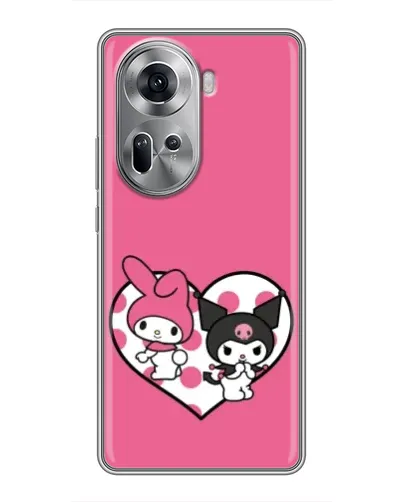Чехол для OPPO Reno 11 5G с картинкой «Kuromi и My Melody»