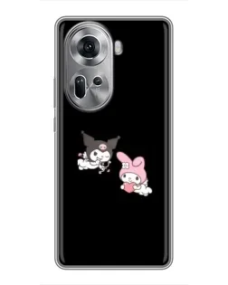 Чехол для OPPO Reno 11 5G с картинкой «My Melody и Kuromi» Чехол для OPPO Reno 11 5G с картинкой «My Melody и Kuromi»