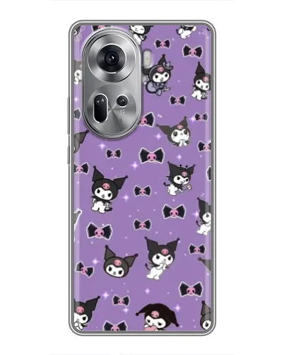Чехол для OPPO Reno 11 5G с картинкой «Kuromi — паттерн»