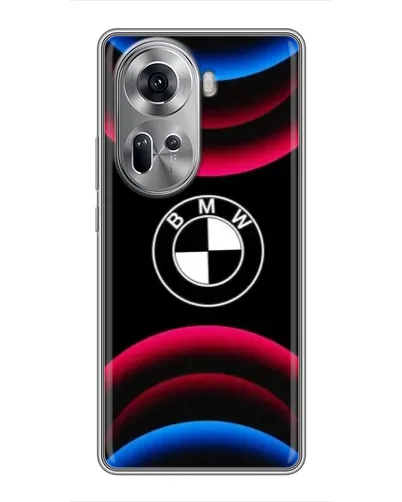 Чехол для OPPO Reno 11 5G с картинкой «Логотип BMW и неоновые дуги» Чехол для OPPO Reno 11 5G с картинкой «Логотип BMW и неоновые дуги»