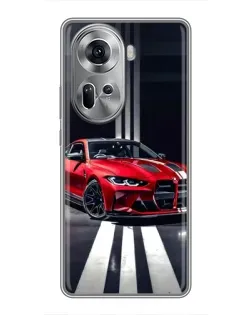 Чехол для OPPO Reno 11 5G с картинкой «Красная BMW на дороге» Чехол для OPPO Reno 11 5G с картинкой «Красная BMW на дороге»