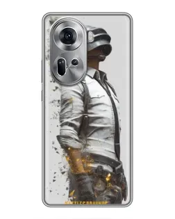 Чехол для OPPO Reno 11 5G с картинкой «PUBG — боец в пыли»