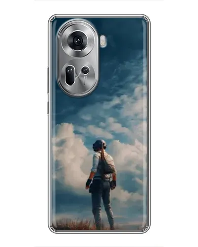 Чехол для OPPO Reno 11 5G с картинкой «Герой PUBG на скале»