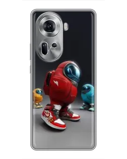 Чехол для OPPO Reno 11 5G с картинкой «Among Us — 3D стиль»