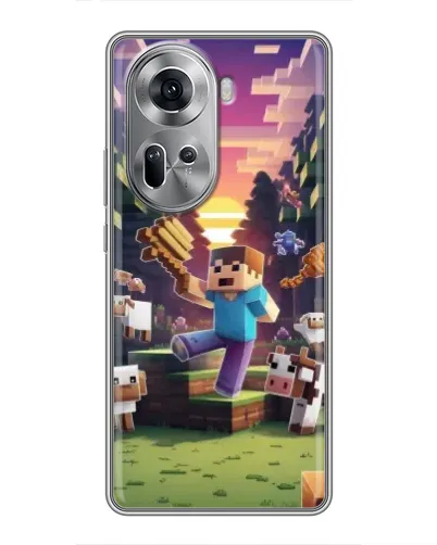Чехол для OPPO Reno 11 5G с картинкой «Стив на ферме»
