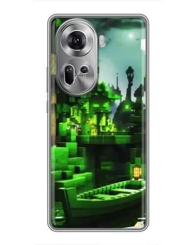 Чехол для OPPO Reno 11 5G с картинкой «Minecraft лесной пейзаж»