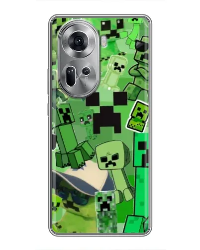Чехол для OPPO Reno 11 5G с картинкой «Криперы Minecraft»