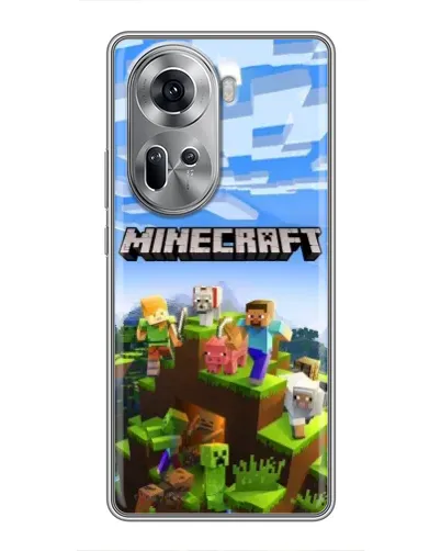 Чехол для OPPO Reno 11 5G с картинкой «Minecraft классический мир»