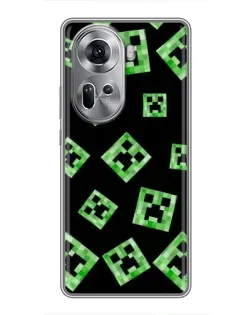 Чехол для OPPO Reno 11 5G с картинкой «Паттерн с криперами» Чехол для OPPO Reno 11 5G с картинкой «Паттерн с криперами»