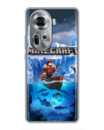 Чехол для OPPO Reno 11 5G с картинкой «Minecraft ледяной мир»